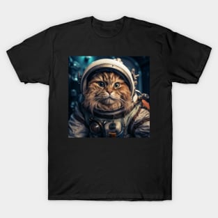 Astronaut Cat in Space - Cymric T-Shirt